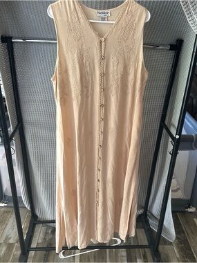 NorthStyle Cream Rayon Button-Front Dress